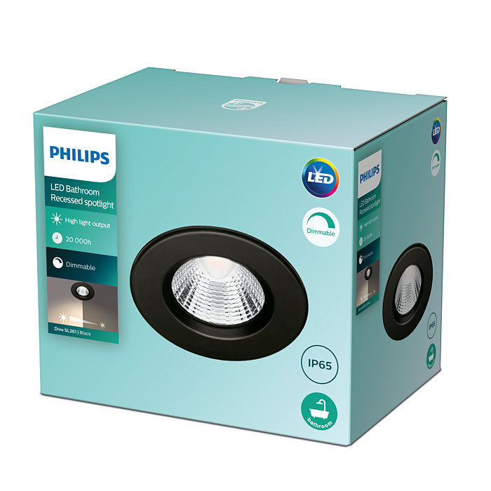 Philips SL261 Dive LED Recessed Spotlight 5.5W 27K Black