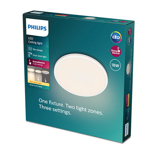 Philips Functional CL570 Ozziet Ceiling Light 18W 27K - White