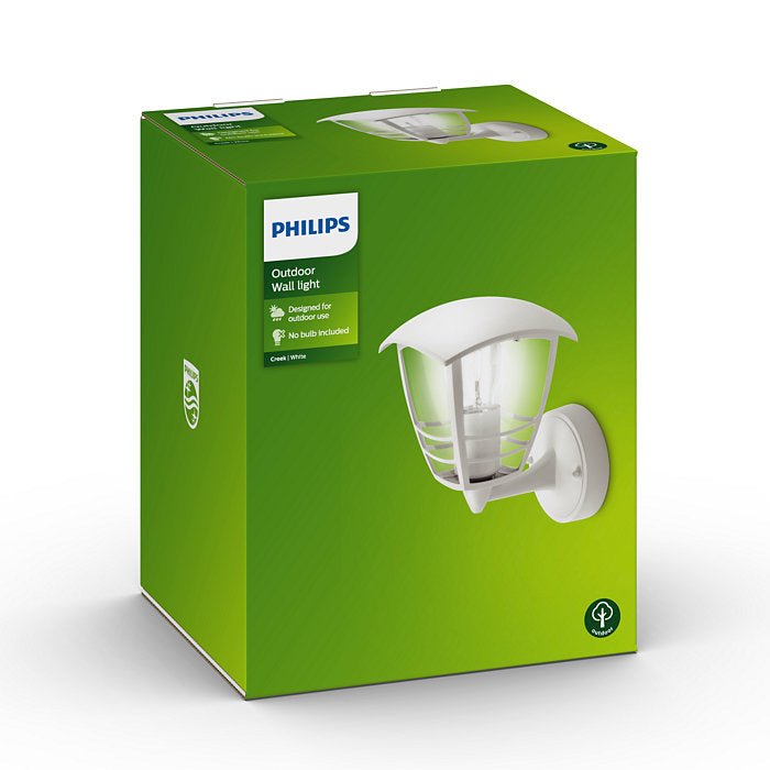 Philips Creek 1x60W 230V Up Outdoor Wall Lantern White