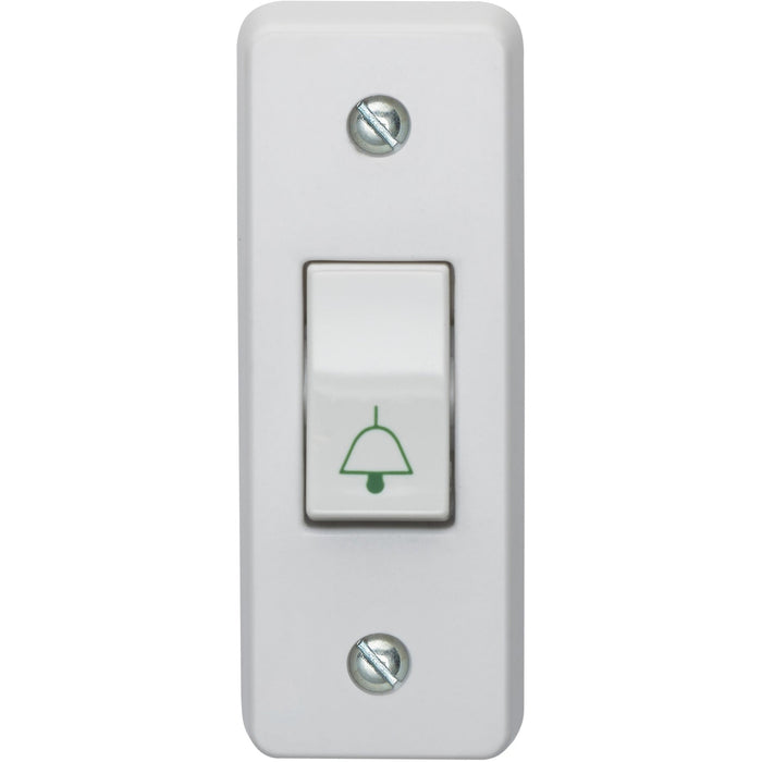 Crabtree 10A 1 Gang Retractive Architrave Switch Printed 'Bell Symbol'