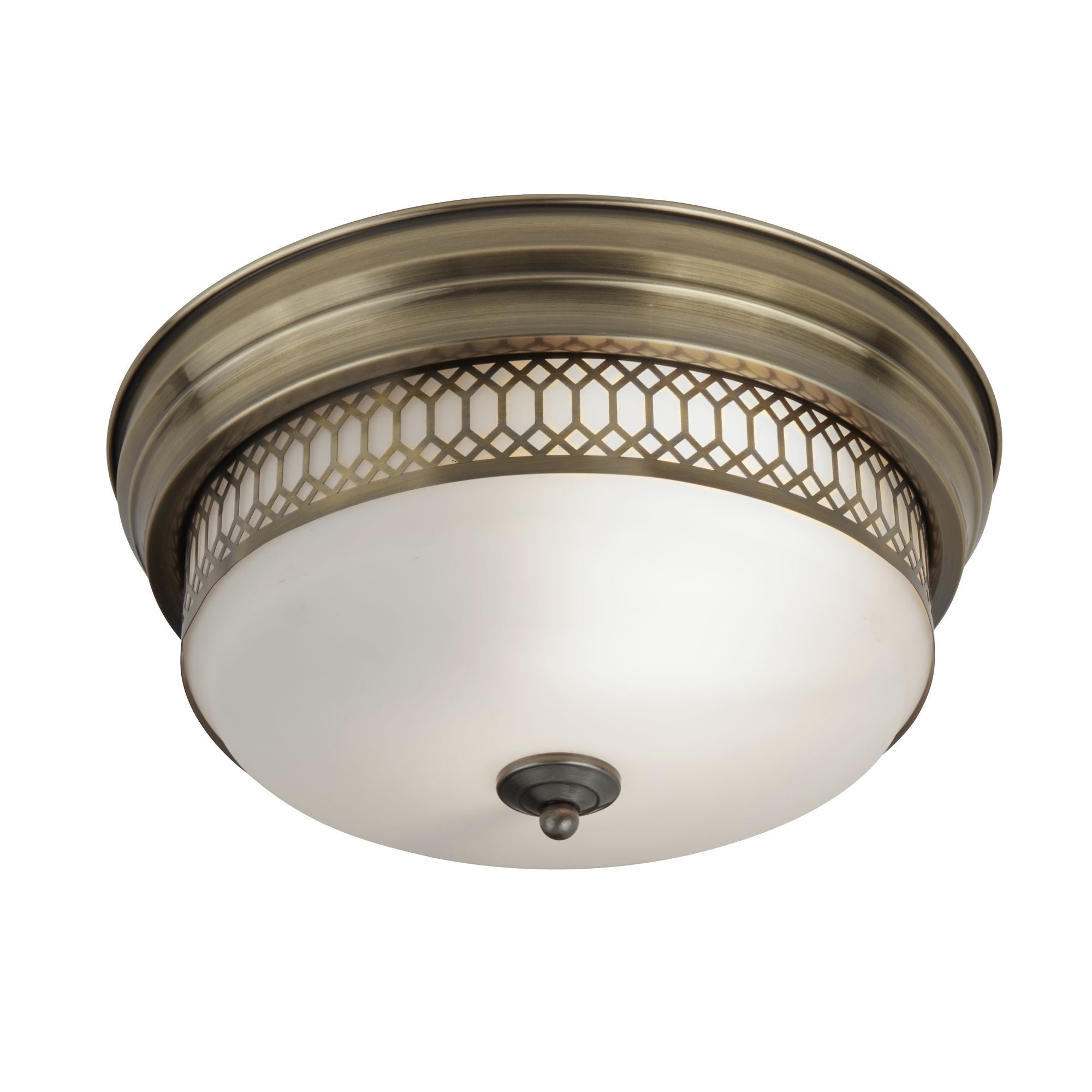 4132-2AB Edinburgh 2 Light Flush Ceiling Light Antique Brass