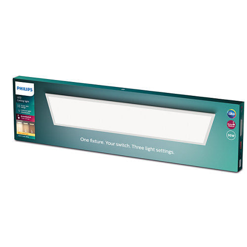 Philips CL560 Functional Ceiling Light, Rectangular Panel 36W 27K - White