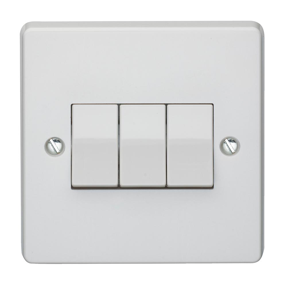 Crabtree Capital 4173 10Ax 3 Gang 2 Way Switch