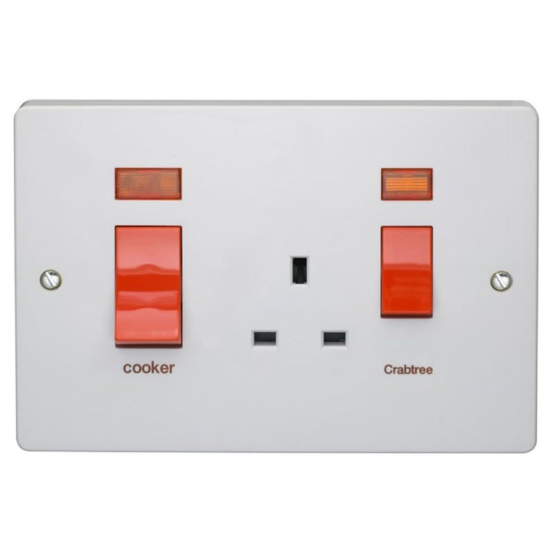 Crabtree 45A Cooker Control Unit With Neon (168mm X 114mm)