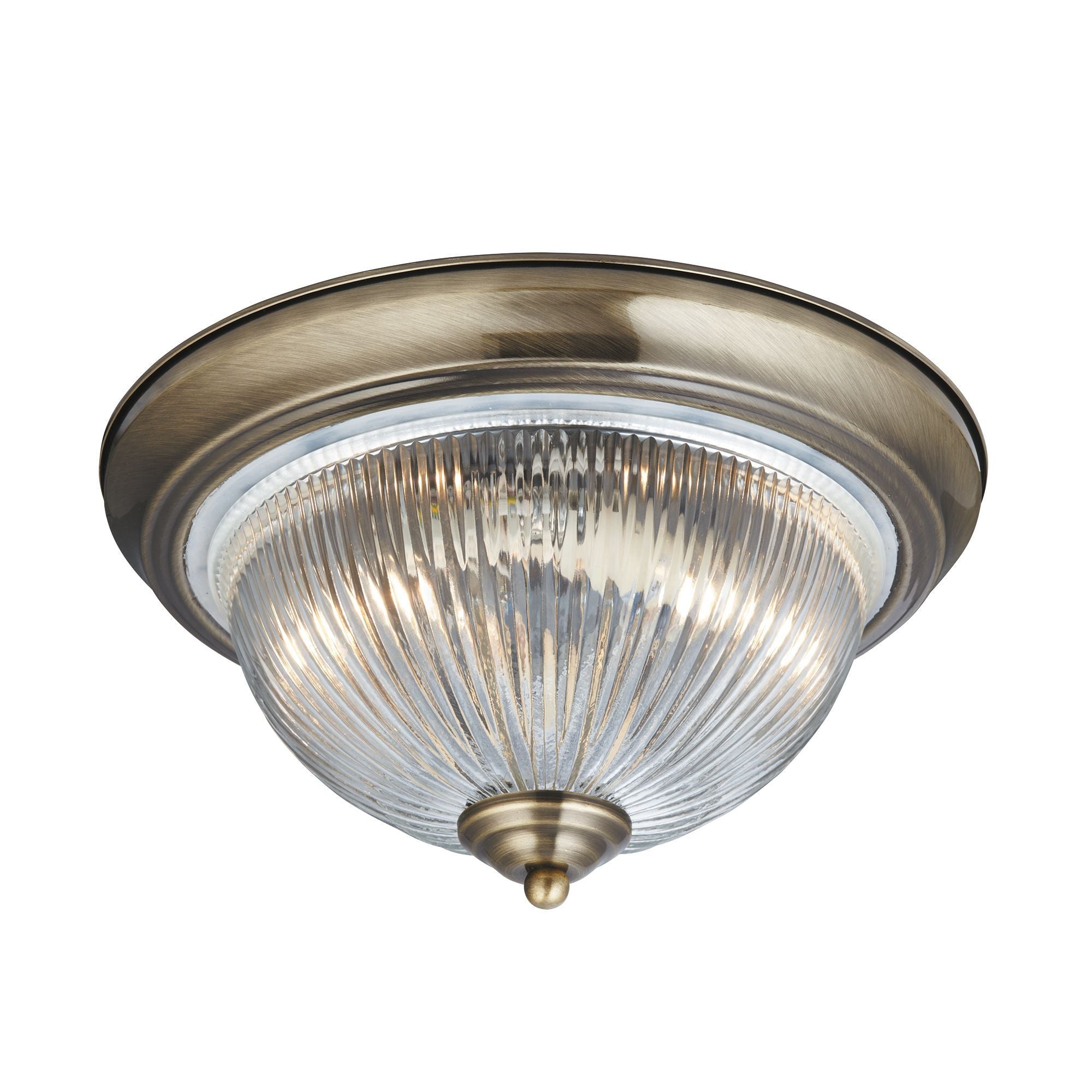 4370 American Diner Antique Brass Flush Light