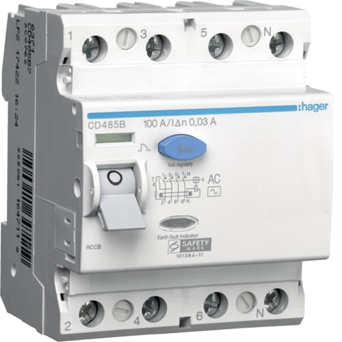 100A 30mA 4 Pole RCCB Incomer Kit