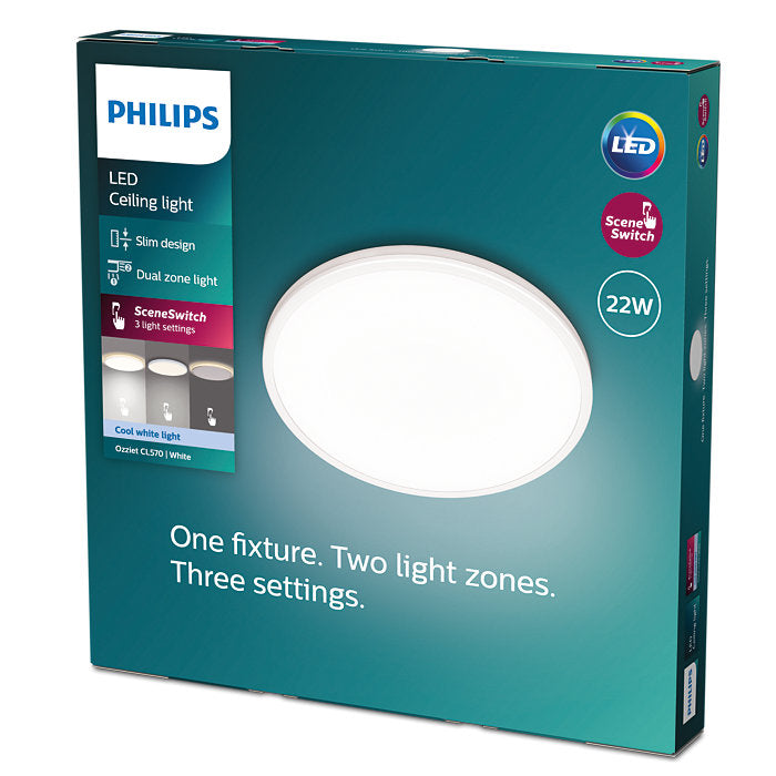 Philips Functional CL570 Ozziet Ceiling Light 22W 40K - White