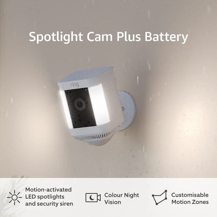 Ring Spotlight Cam Plus Battery White & Extra Quick Release Battery *BUNDLE*