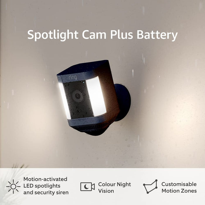 Ring Spotlight Cam Plus Battery & USB-C Solar Panel Black *BUNDLE*