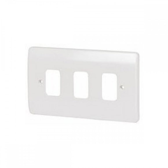 Crabtree 3 Gang Flush Moulded Grid Cover Plate
