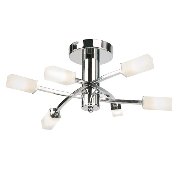 146-6CH Havana Chrome 6 Light Semi Flush