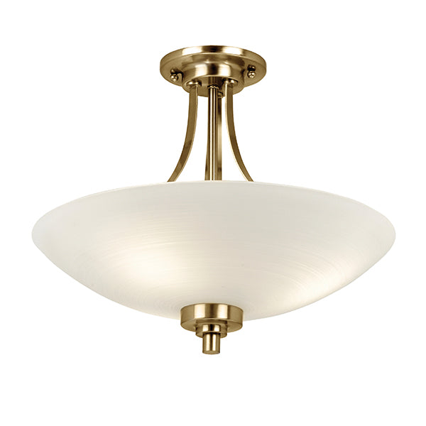 Endon WELLES-3AB Welles Antique Brass 3 Light Semi Flush Light