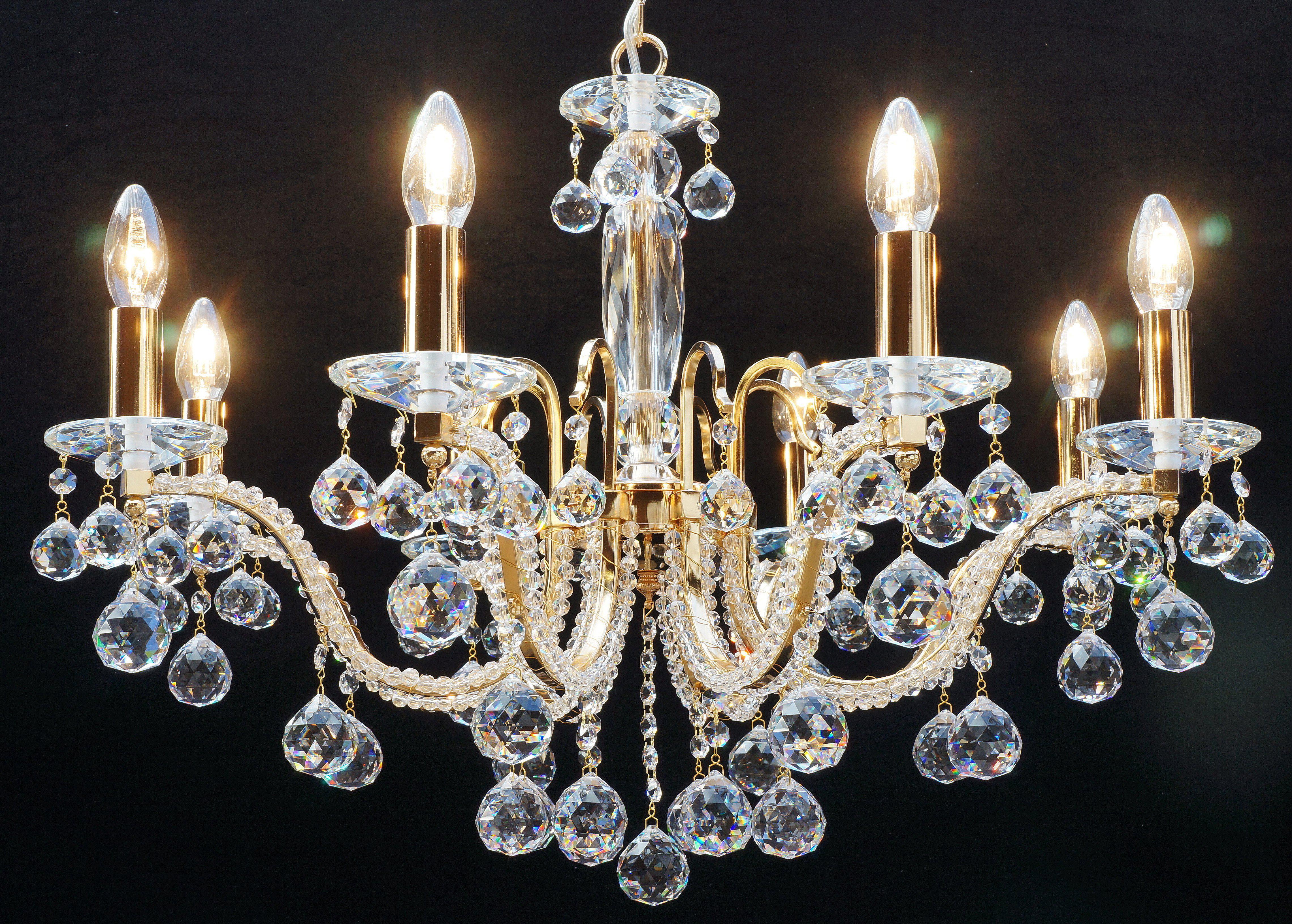 606/8 Mozart 8 Light Multi Arm Light French Gold