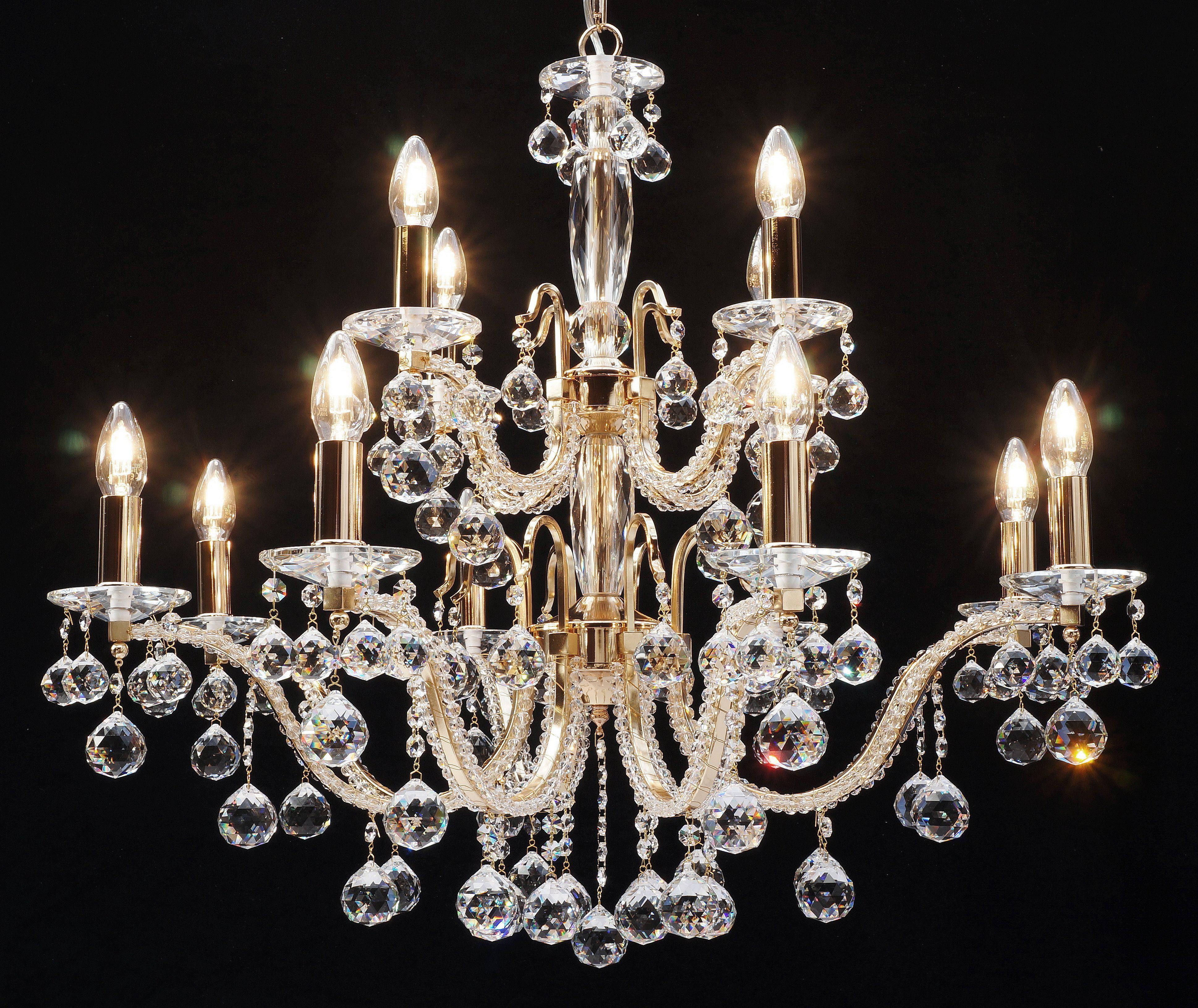 606/8+4 Mozart 12 Light Multi Arm Light French Gold