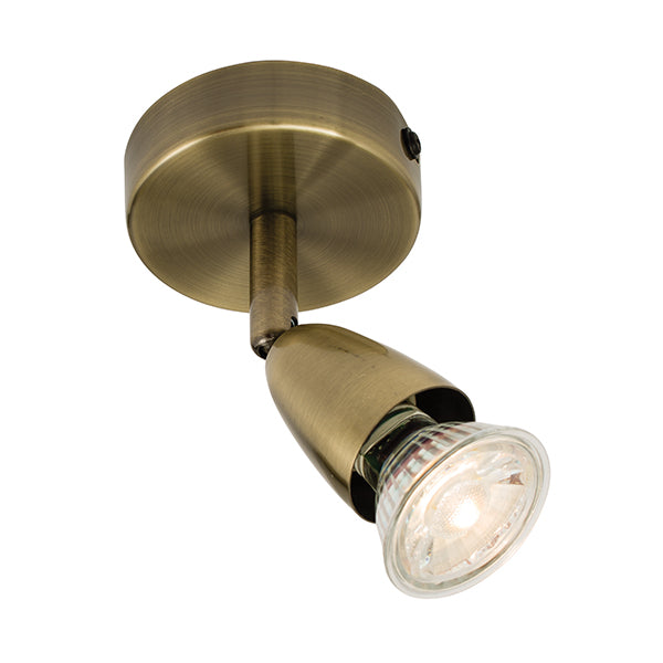 60998 Amalfi Antique Brass Single Spotlight