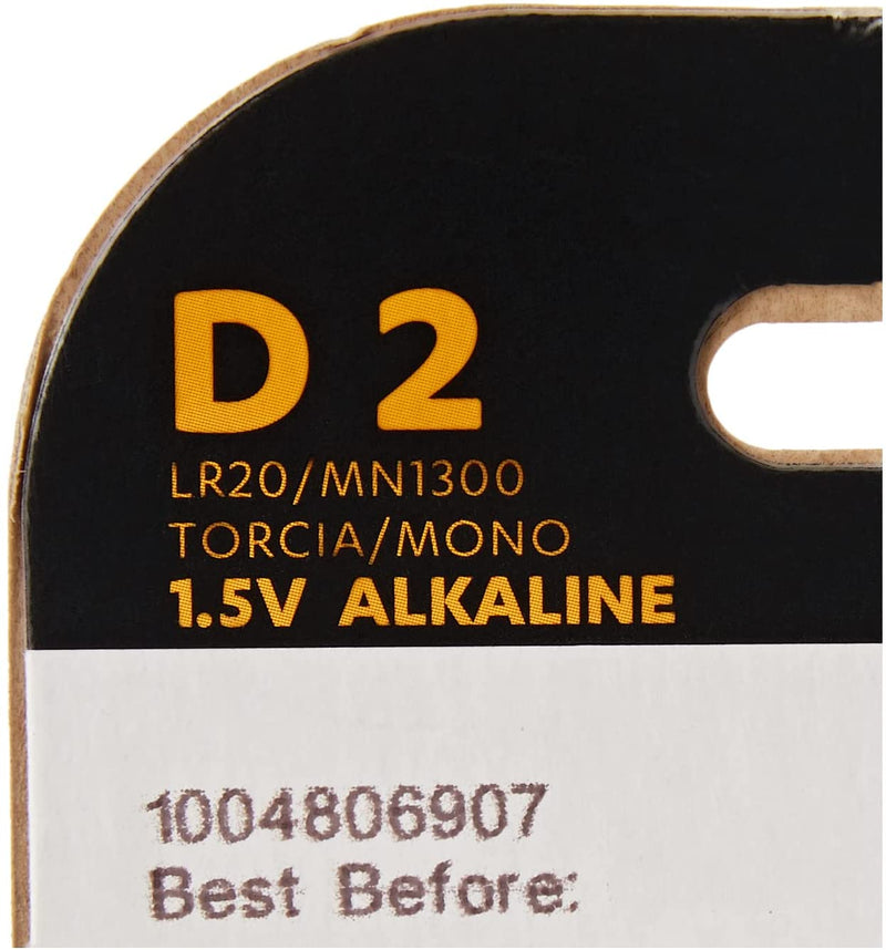 DURACELL PLUS D 2  Alkaline Batteries 1.5V (2 Pack)