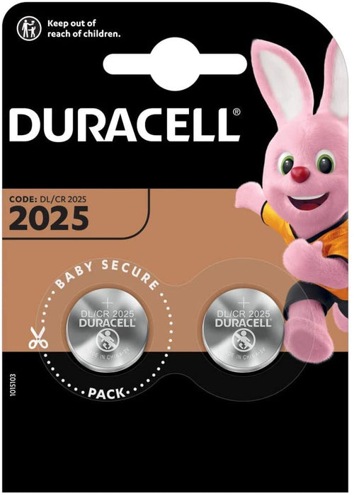 DURACELL CR 2025 3V Lithium Batteries (2 Pack)