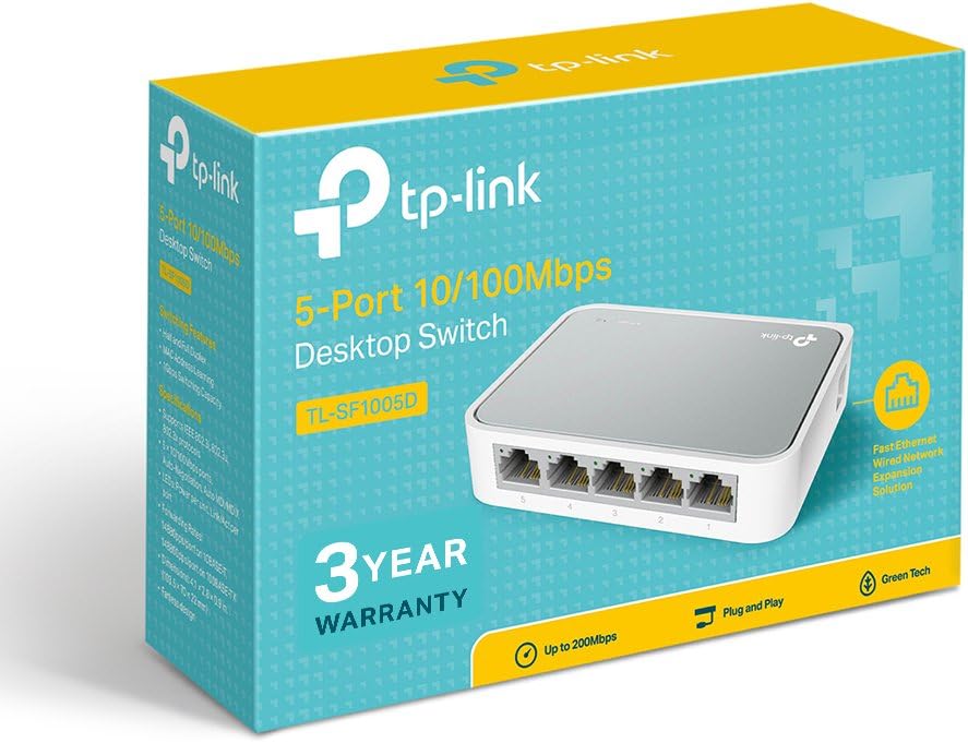 tp-link 5-Port 10/100Mbps Desktop Switch - TL-SF1005D