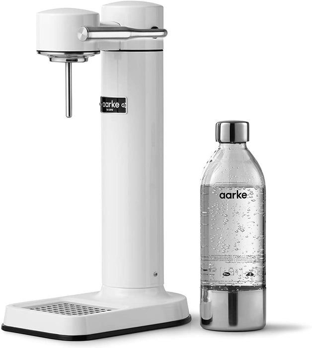 Aarke Carbonator 3 Sparkling Water Maker, Includes 6x Bottles and 1x CO2 You Gas - White