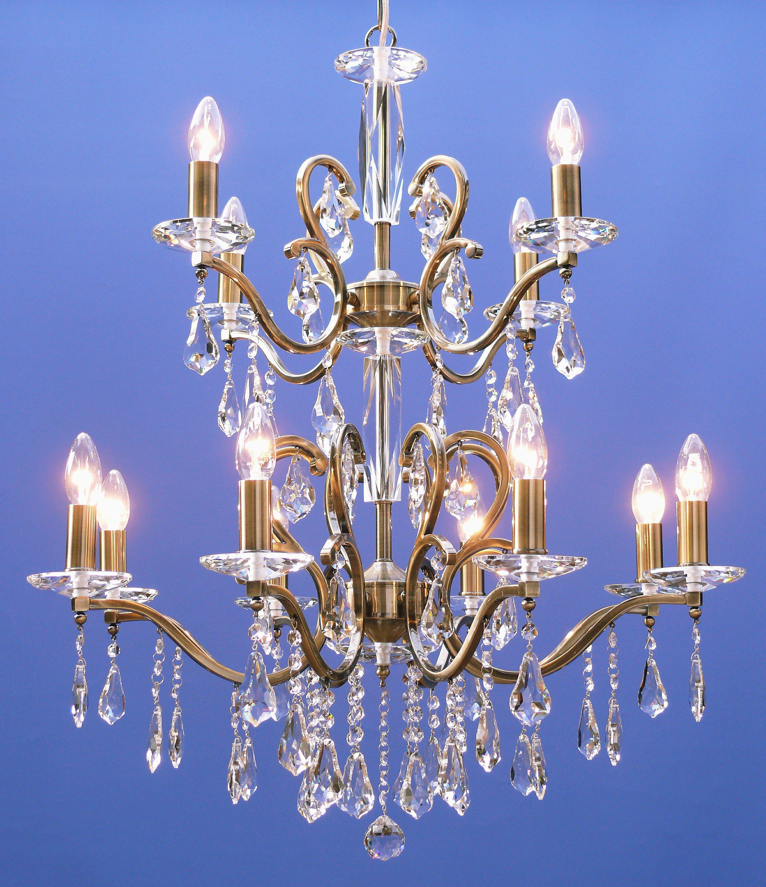 620/8+4 Tarlini 12 Light Multi Arm Light Antique Brass