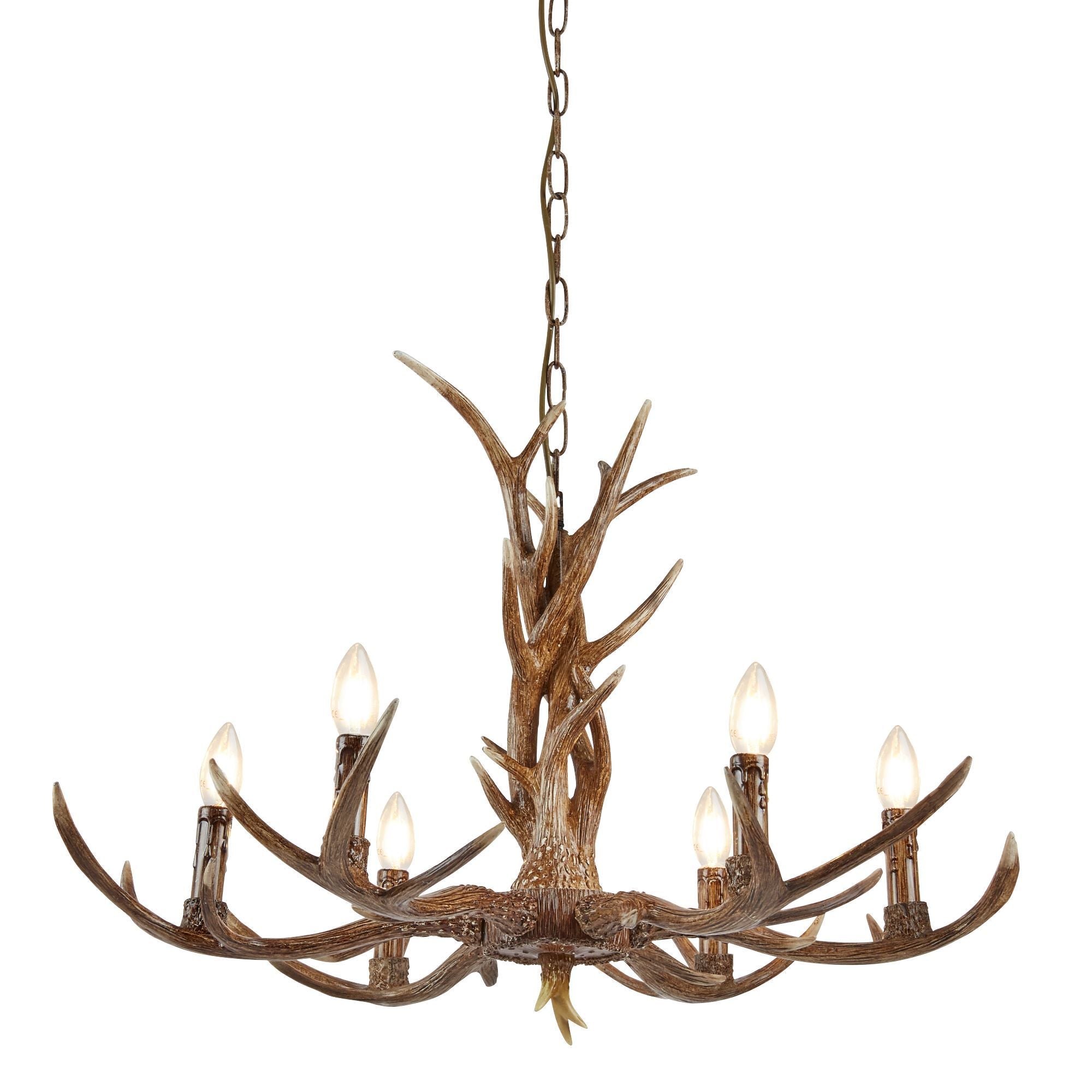 6416-6BR Antler 6 Light Multi Arm Light