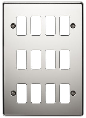 Crabtree 12 Gang Flush Grid Cover Plate