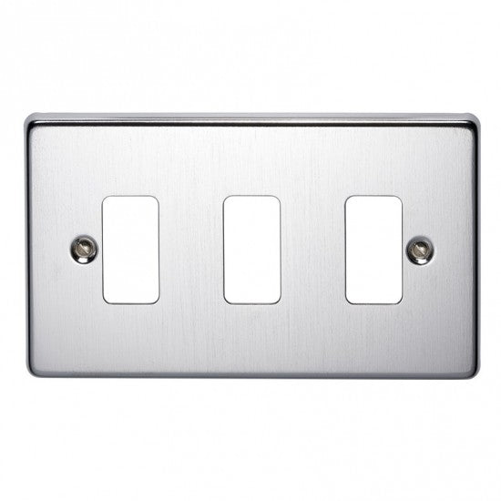 Crabtree 3 Gang Flush Grid Cover Plate