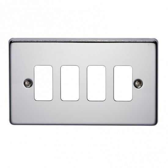 Crabtree 4 Gang Flush Grid Cover Plate