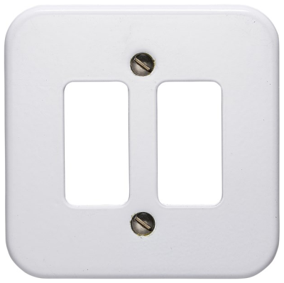 Crabtree 2 Gang Surface Metalclad Grid Cover Plate
