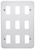 Crabtree 9 Gang Surface Metalclad Grid Cover Plate