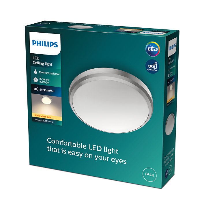 Philips CL257 Balance Ceiling Light Warm White 6W, 27K Lumens - Nickel
