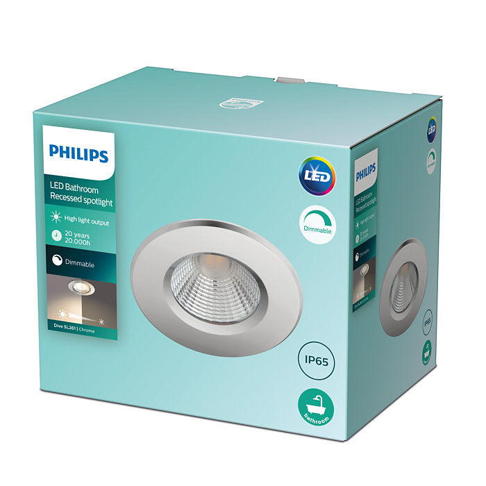 Philips SL261 Dive LED Recessed Spotlight 5.5W 27K Chrome