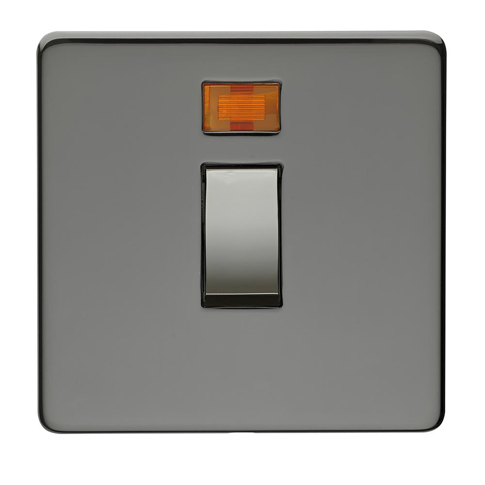 Crabtree Platinum 7011-3BKN 20A DP Switch Black Nickel - Neon