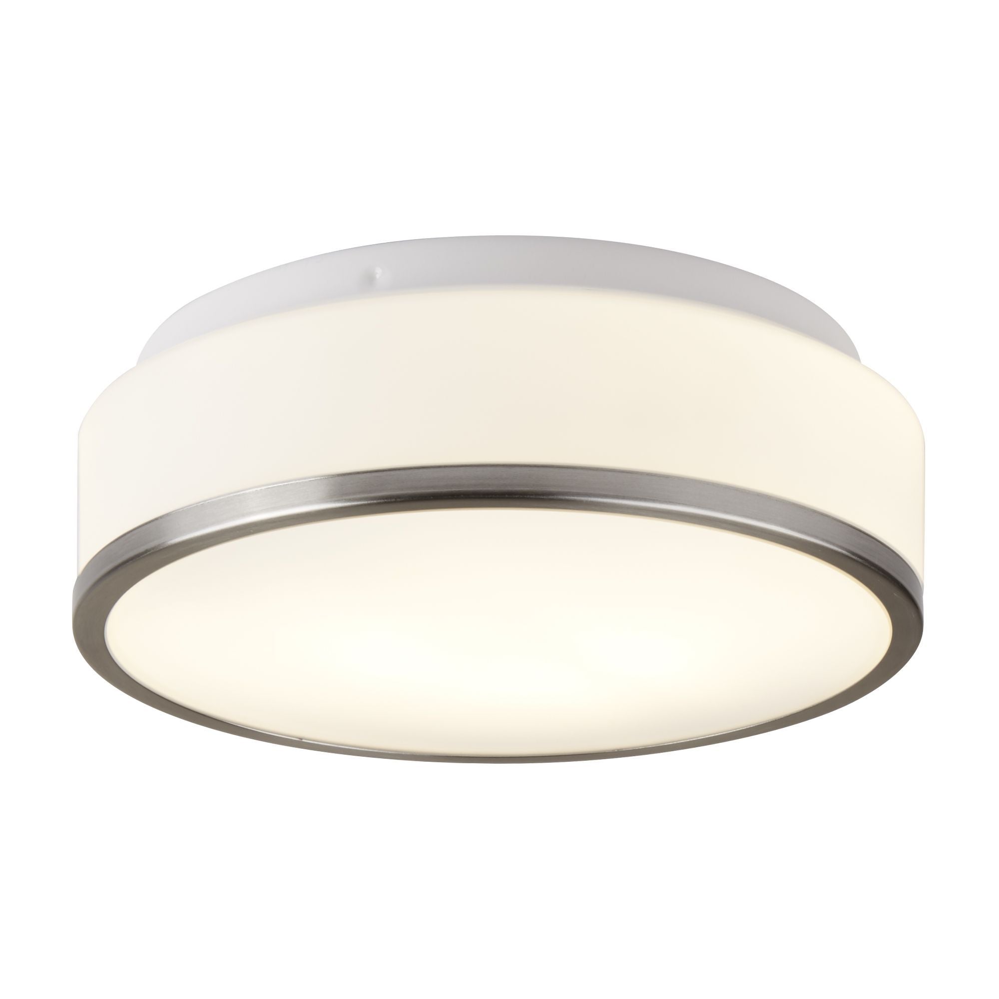 7039-28SS Discs Bathroom 2 Light Flush Ceiling Light Satin Silver
