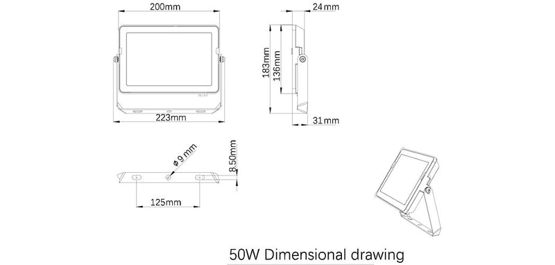 Projectline Floodlight 50W 4000K Natural White Light