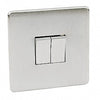 Crabtree Platinum 7172-SC 2 Gang Switch Satin Chrome - SND Electrical Ltd