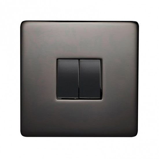 Crabtree Platinum 7172-BKN 2 Gang Switch Black Nickel