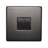 Crabtree Platinum 7172-BKN 2 Gang Switch Black Nickel