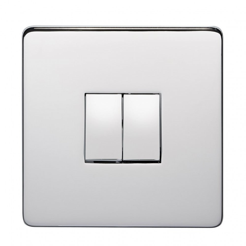 Crabtree Platinum 7172-HPC 2 Gang Switch Highly Polished Chrome
