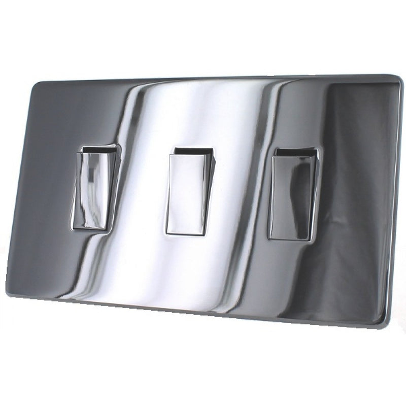 Crabtree 7173/2HPC 3Gang 10Amp 2Way Switch (Twin Plate) Highly Polished Chrome