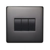 Crabtree Platinum 7173-BKN 3 Gang Switch Black Nickel
