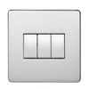 Crabtree Platinum 7173-HPC 3 Gang Switch Highly Polished Chrome