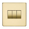 Crabtree Platinum 7173-PB 3 Gang Switch Brass