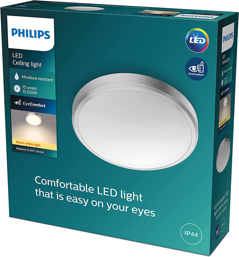 Philips CL257 Balance Ceiling Light Warm White 17W, 27K Lumens - Nickel