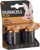 DURACELL PLUS D 2  Alkaline Batteries 1.5V (2 Pack)