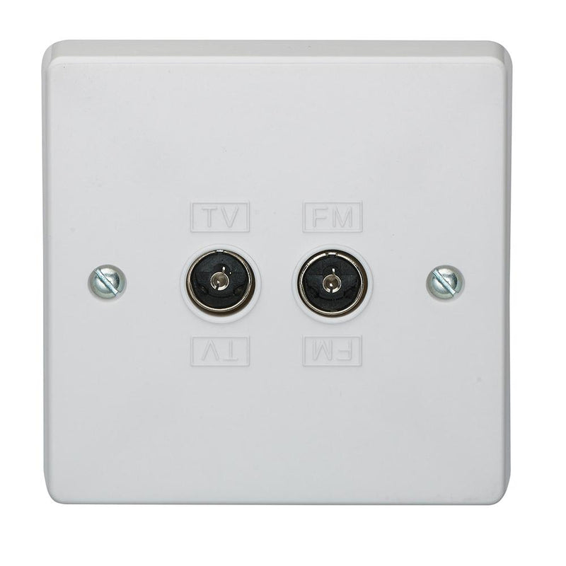 Crabtree Capital 7268 2 Gang Co-Axial Socket Isolated - SND Electrical Ltd