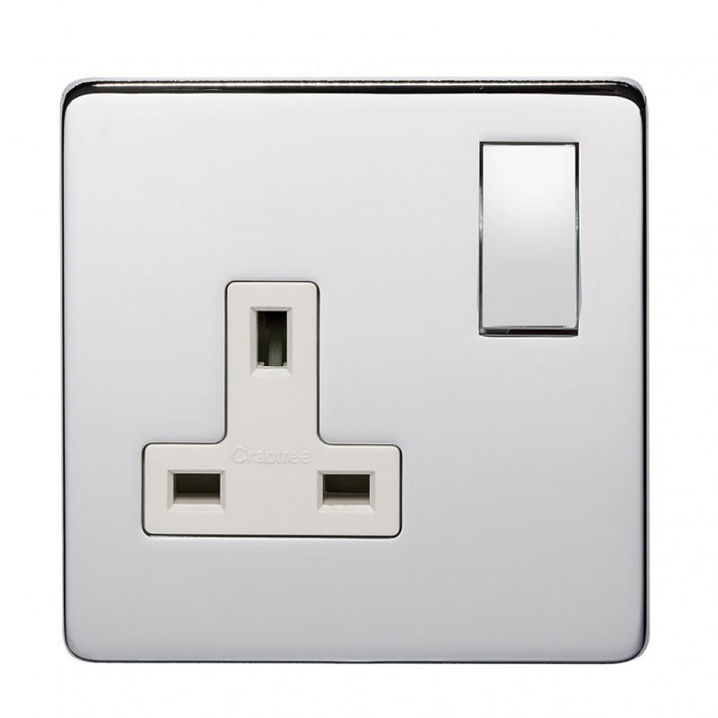 Crabtree Platinum 7314-HPC 1 Gang Socket Highly Polished Chrome