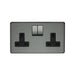 Crabtree Platinum 7316-BKN 2 Gang Socket Black Nickel - SND Electrical Ltd