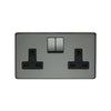 Crabtree Platinum 7316-BKN 2 Gang Socket Black Nickel - SND Electrical Ltd