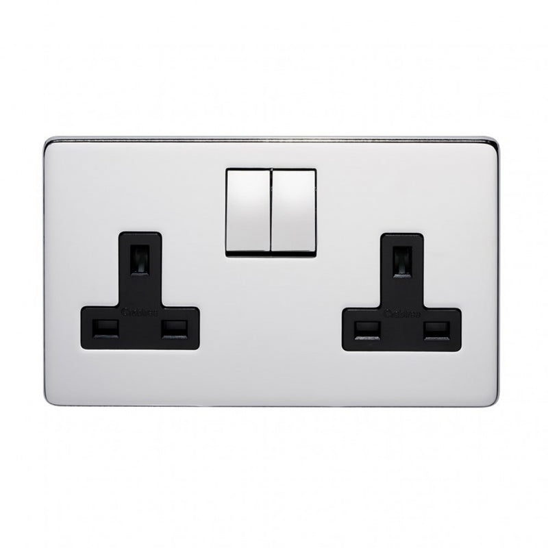 Crabtree Platinum 7316-HPC 2 Gang Socket Highly Polished Chrome